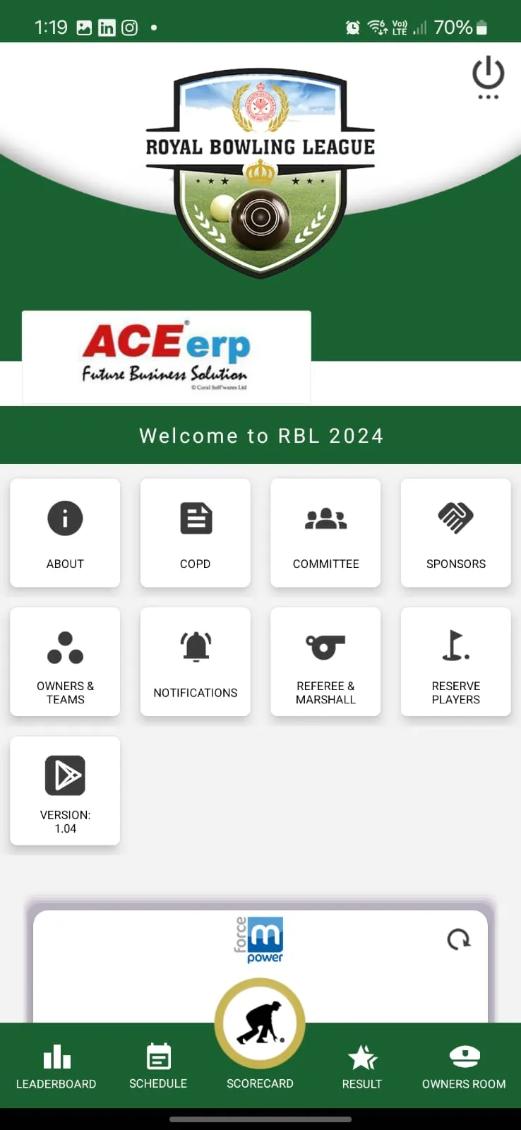 Lawn Bowls App Interface