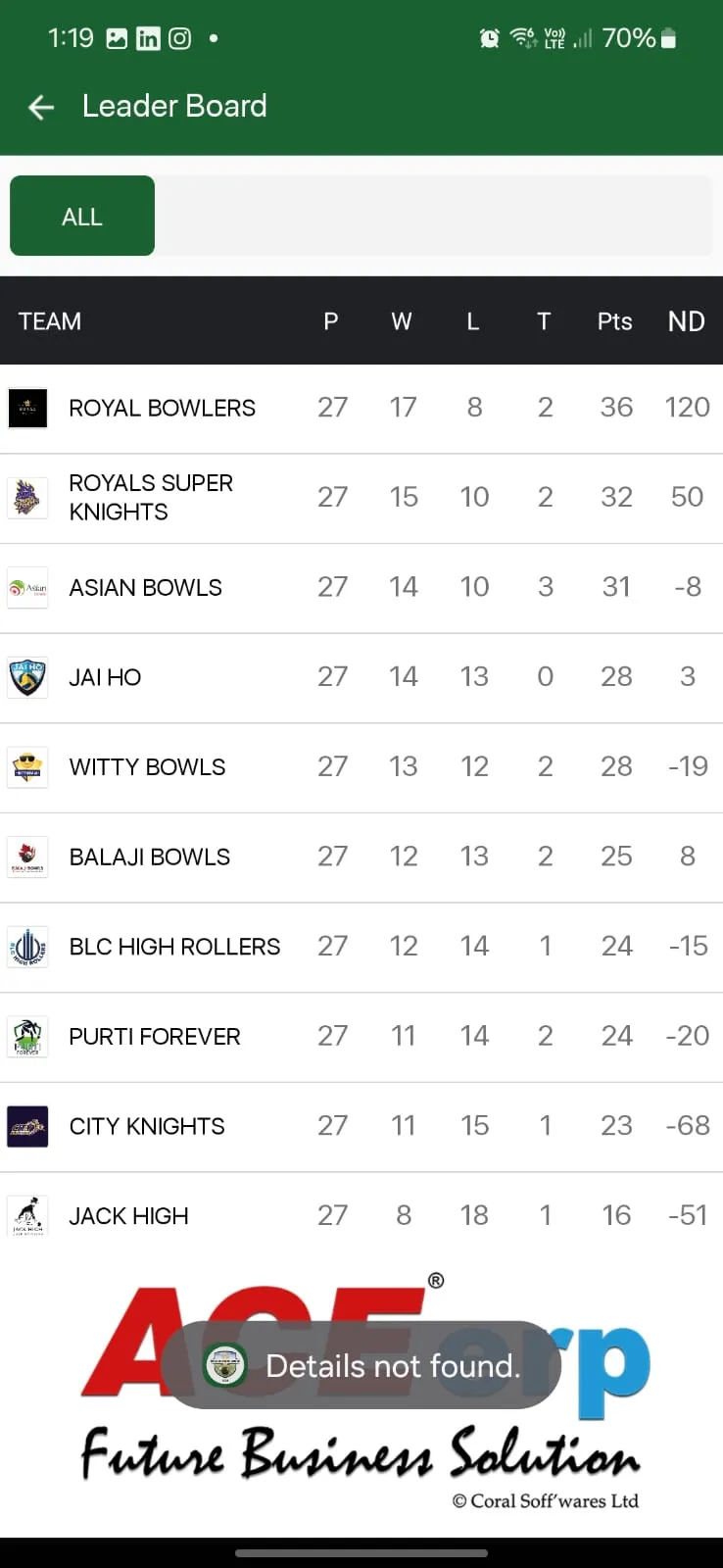 Lawn Bowls App Interface