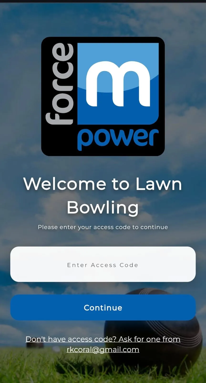 Lawn Bowls App Interface